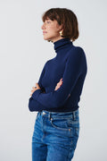 Knitted turtleneck top - Noir