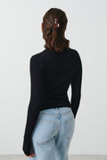 Knitted turtleneck top - Noir
