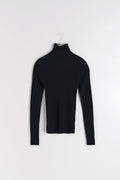 Knitted turtleneck top - Noir