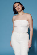Sequin tube top - Blanc cassé