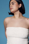 Sequin tube top - Blanc cassé