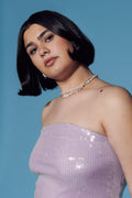 Sequin tube top - Blanc cassé