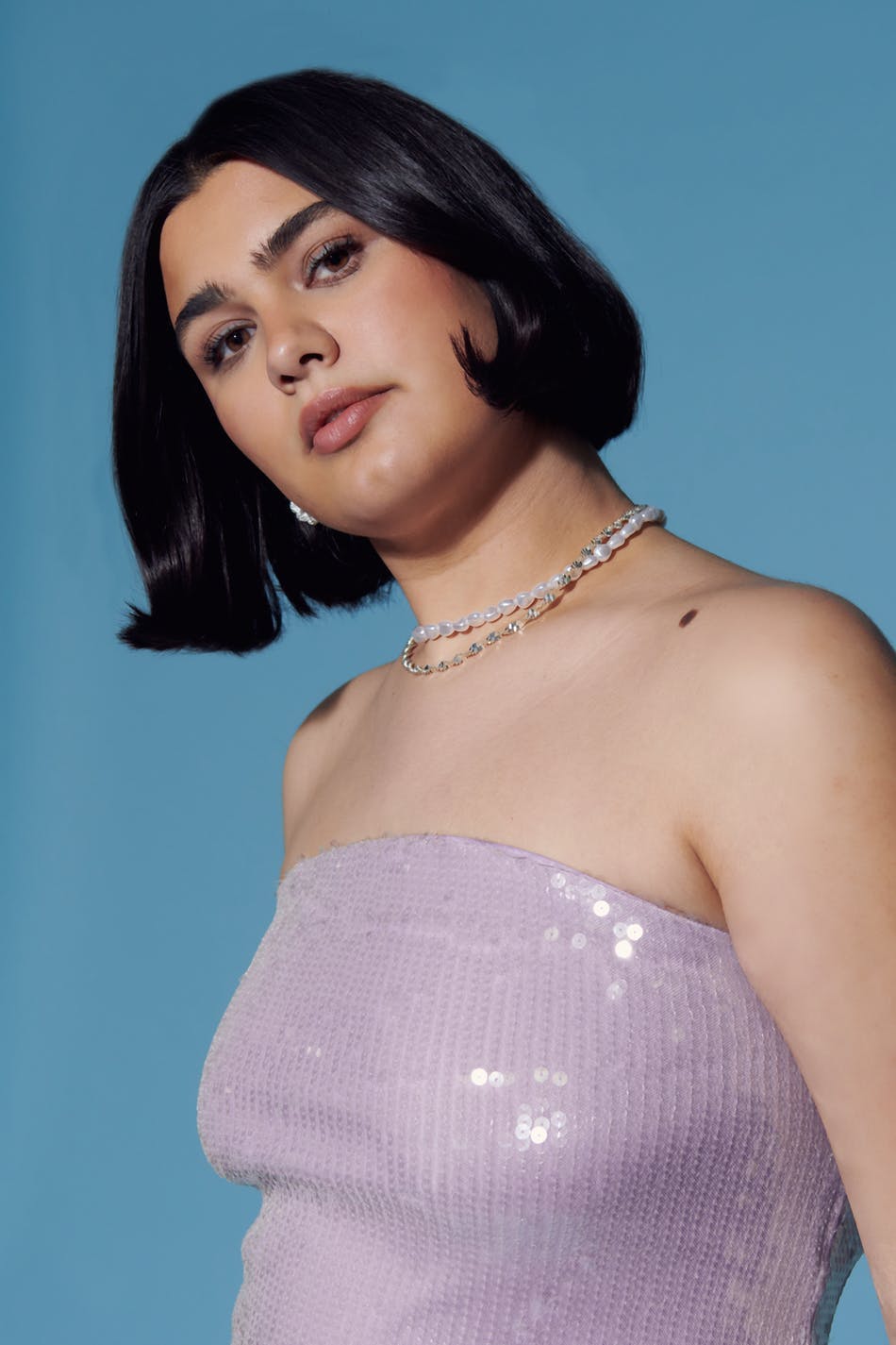 Sequin tube top - Blanc cassé