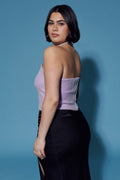 Sequin tube top - Violet clair