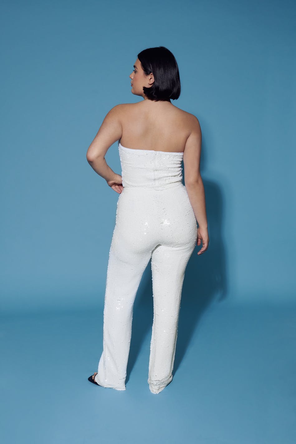 Sequin trousers - Blanc cassé