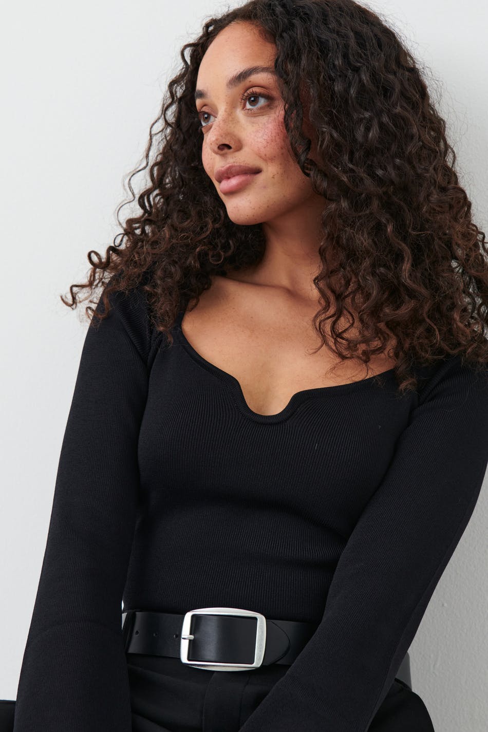 knitted top - Noir