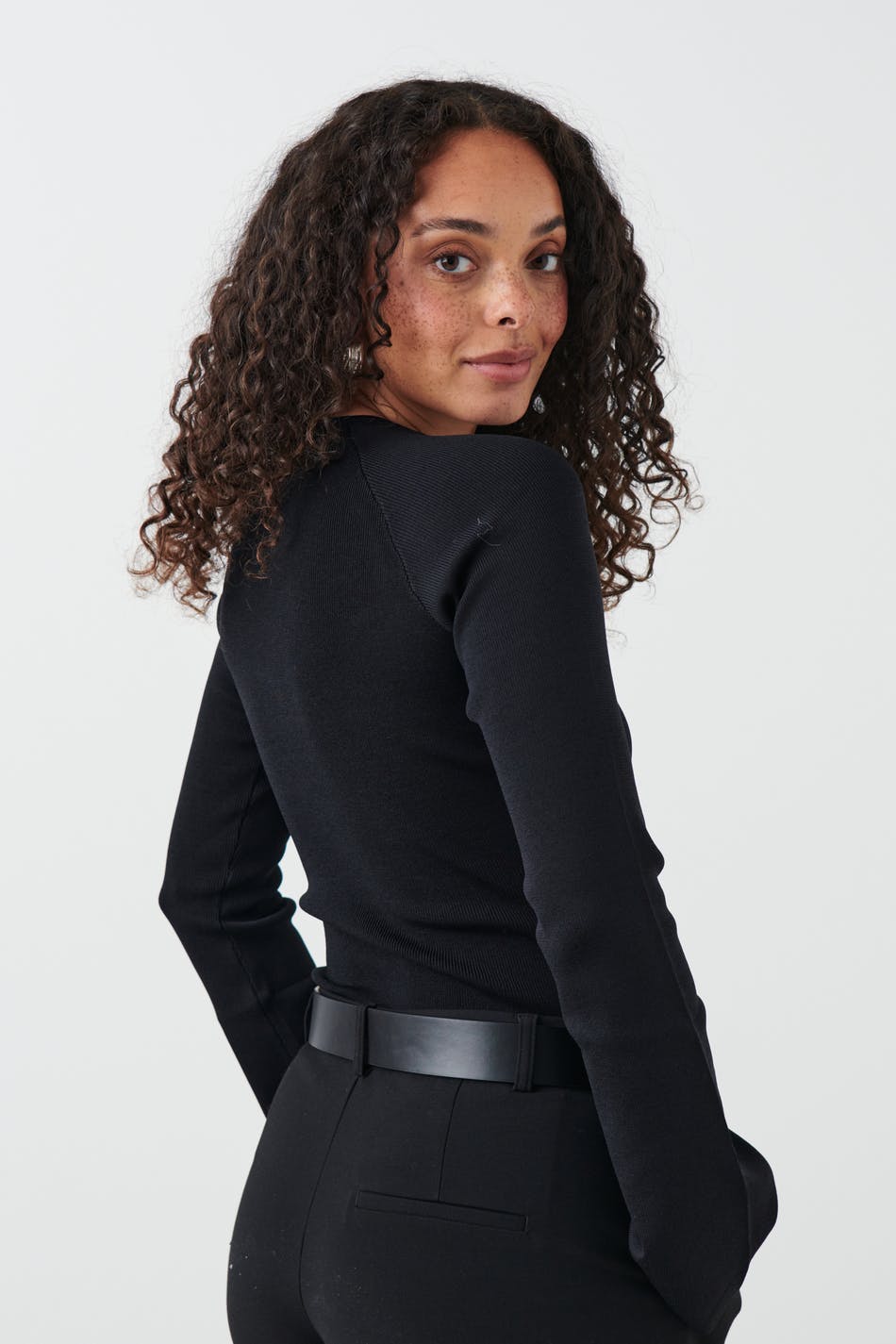 knitted top - Noir