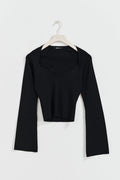 knitted top - Noir