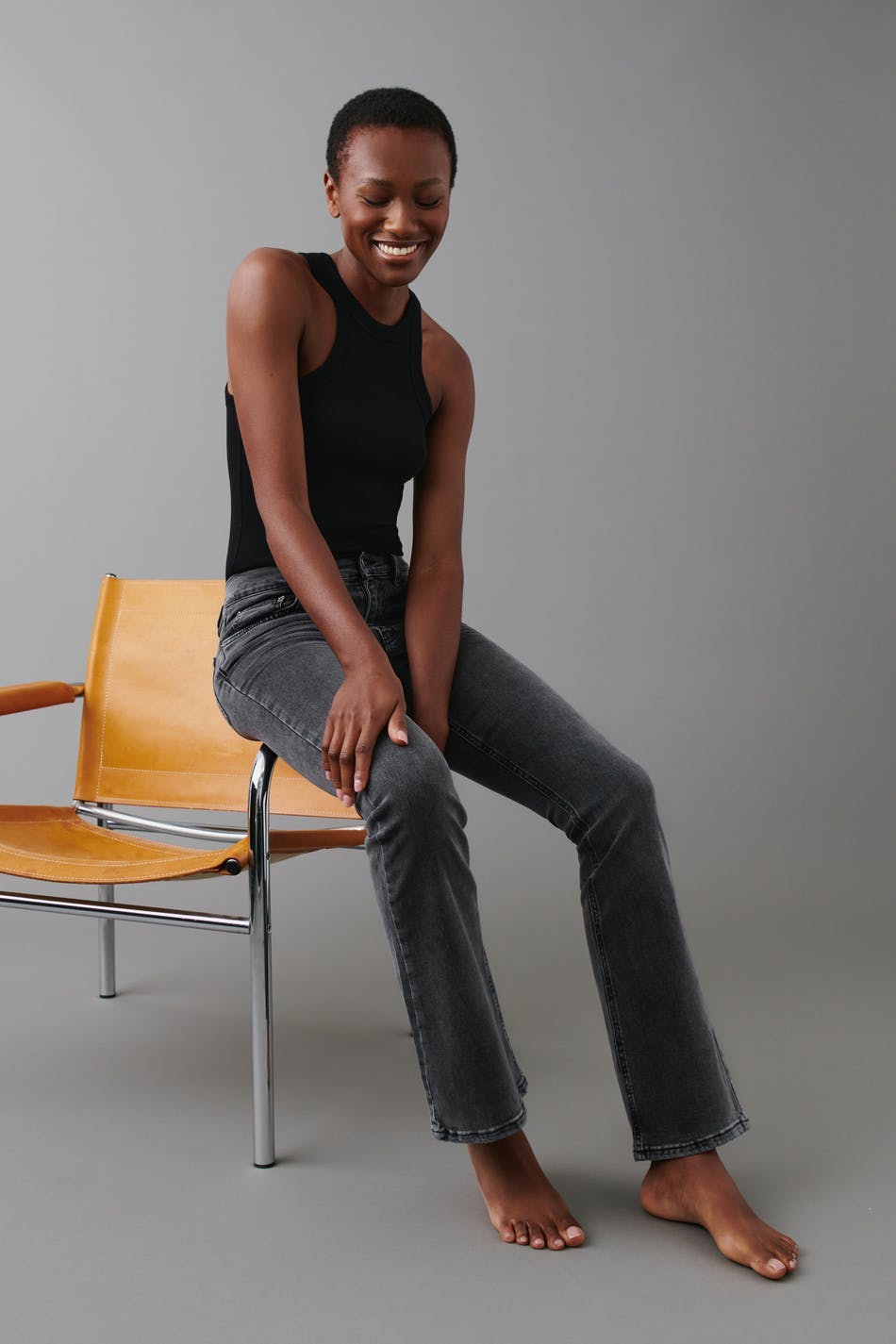 Low petite bootcut jeans - Gris