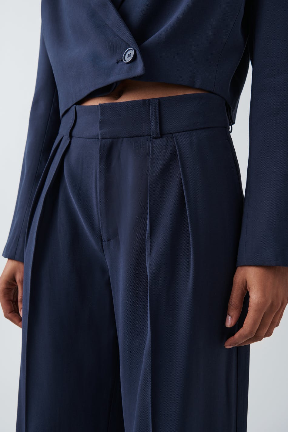 Wide tailored trousers - Offblack