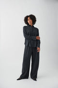 Wide tailored trousers - Offblack