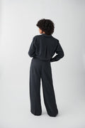 Wide tailored trousers - Offblack