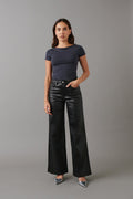 Coated wide jeans - Noir