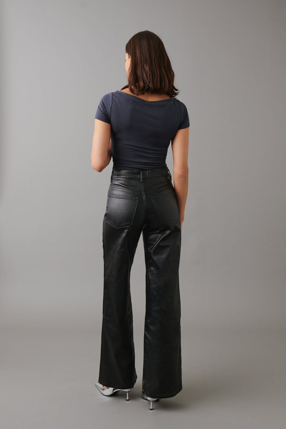 Coated wide jeans - Noir