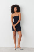 Tube denim dress - Rinse