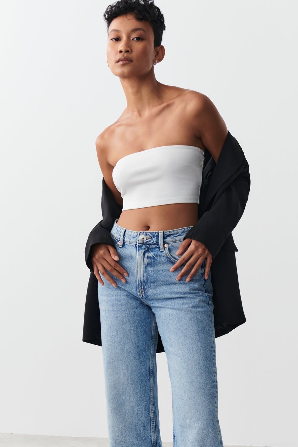 stretchy mini bandeau - Seal brown