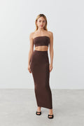 stretchy mini bandeau - Seal brown