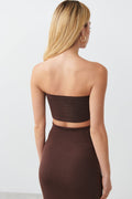 stretchy mini bandeau - Seal brown