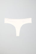 cotton half thong - Blanc