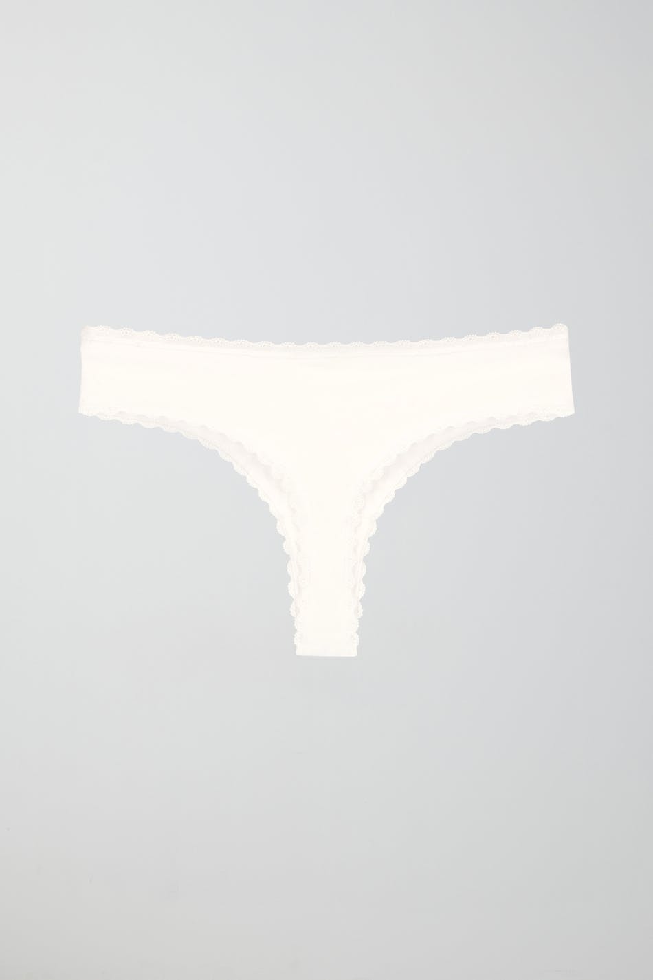 cotton half thong - Blanc