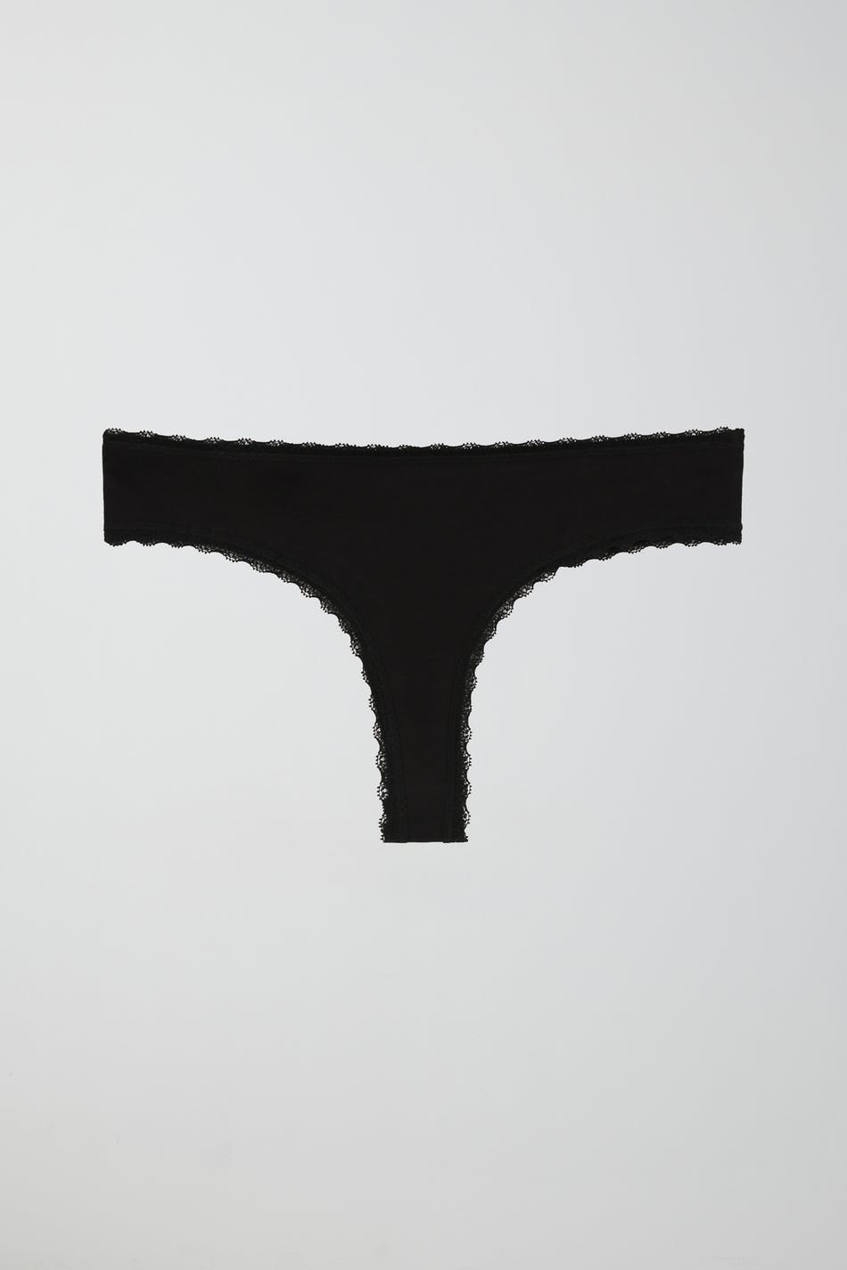 cotton half thong - Blanc