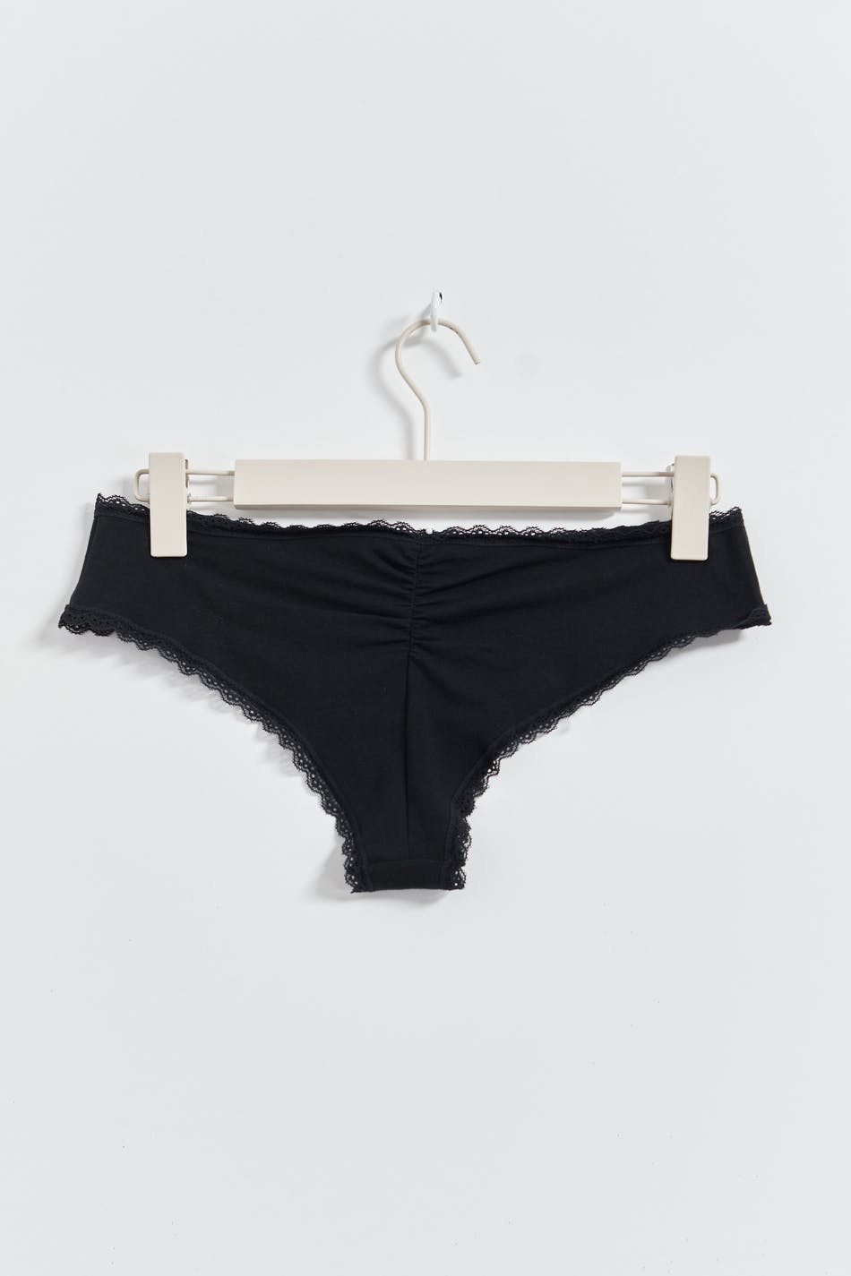 Cotton ruched brazilian - Noir