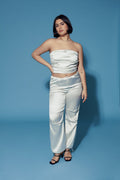 Parachute satin trousers - Egret