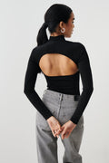 longsleeve choker top - Noir