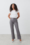 Straight leg pu trousers - Gris