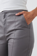 Straight leg pu trousers - Gris