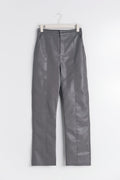 Straight leg pu trousers - Gris