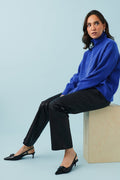Straight leg pu trousers - Gris
