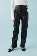 Straight leg pu trousers - Gris