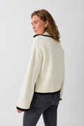 Knitted collar sweater - Black/contrast