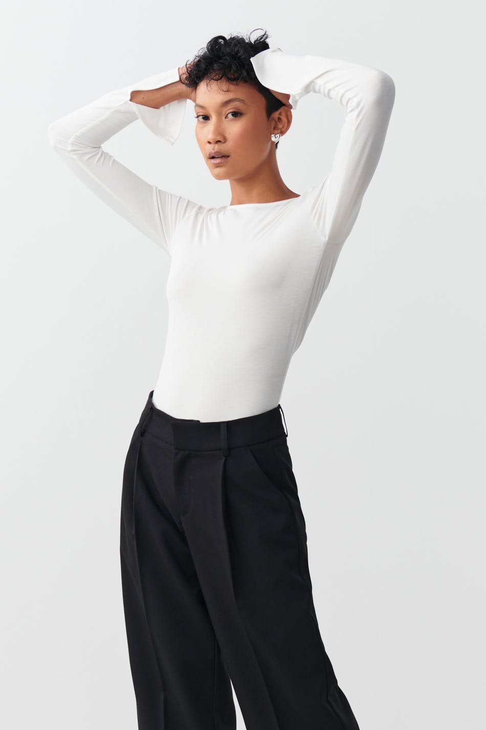 soft touch crew neck top - Noir