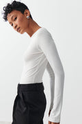 soft touch crew neck top - Noir