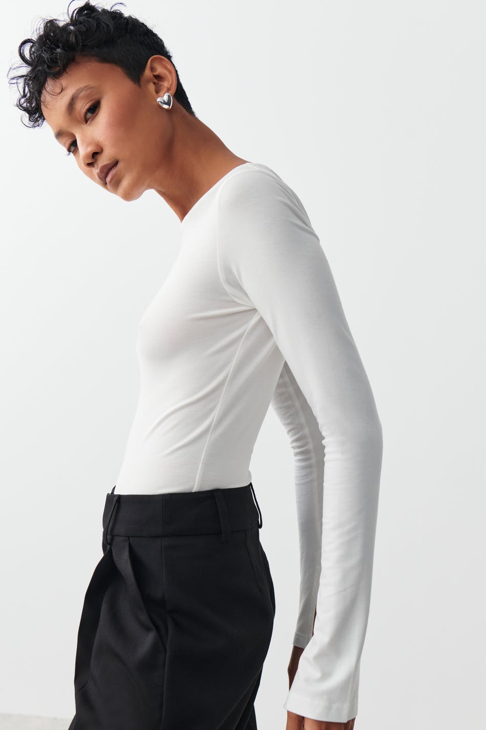 soft touch crew neck top - Noir