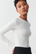 soft touch crew neck top - Noir