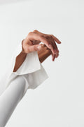soft touch crew neck top - Blanc cassé