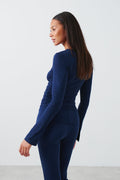 soft touch crew neck top - Blanc cassé