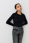 soft touch crew neck top - Noir