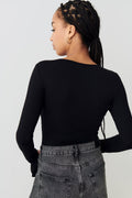 soft touch crew neck top - Noir