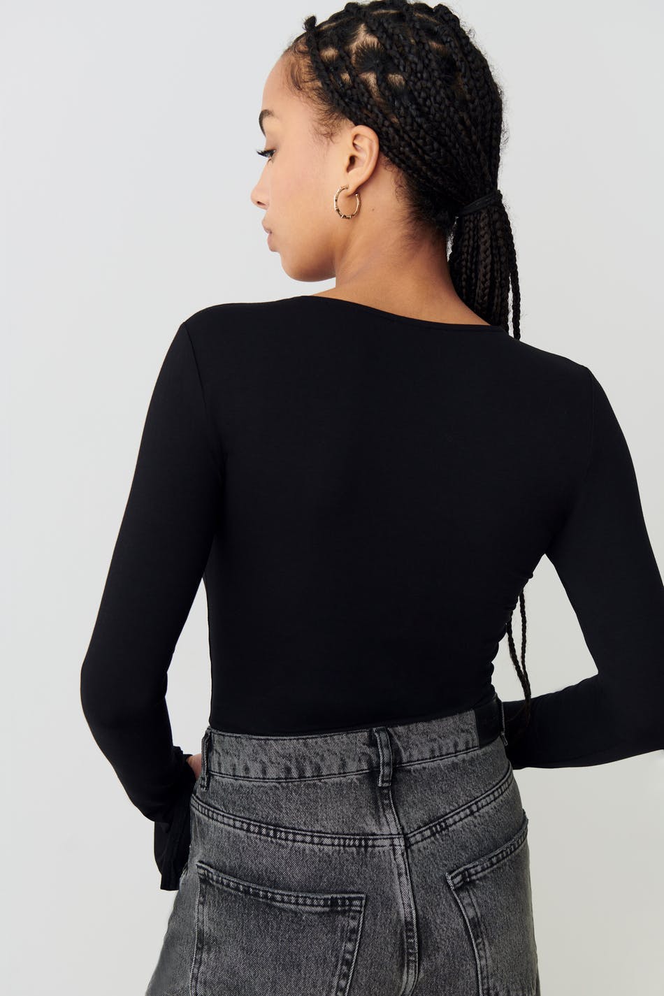soft touch crew neck top - Noir