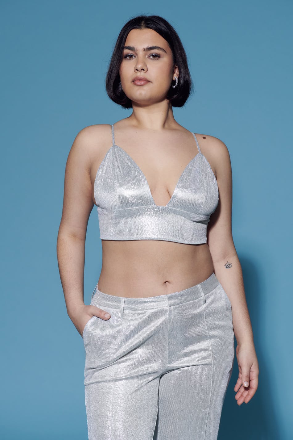 Silver bralette top - Argent