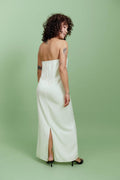 Satin tube maxi dress - Blanc cassé