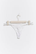 rhinestone lace thong - Silver grey