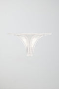 rhinestone lace thong - Silver grey