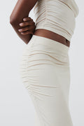 Soft touch ruched skirt - Noir