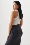 Soft touch ruched skirt - Stone