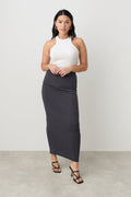 Soft touch ruched skirt - Stone